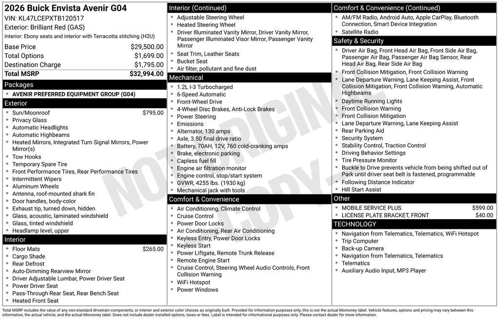 2026 Buick Envista Avenir