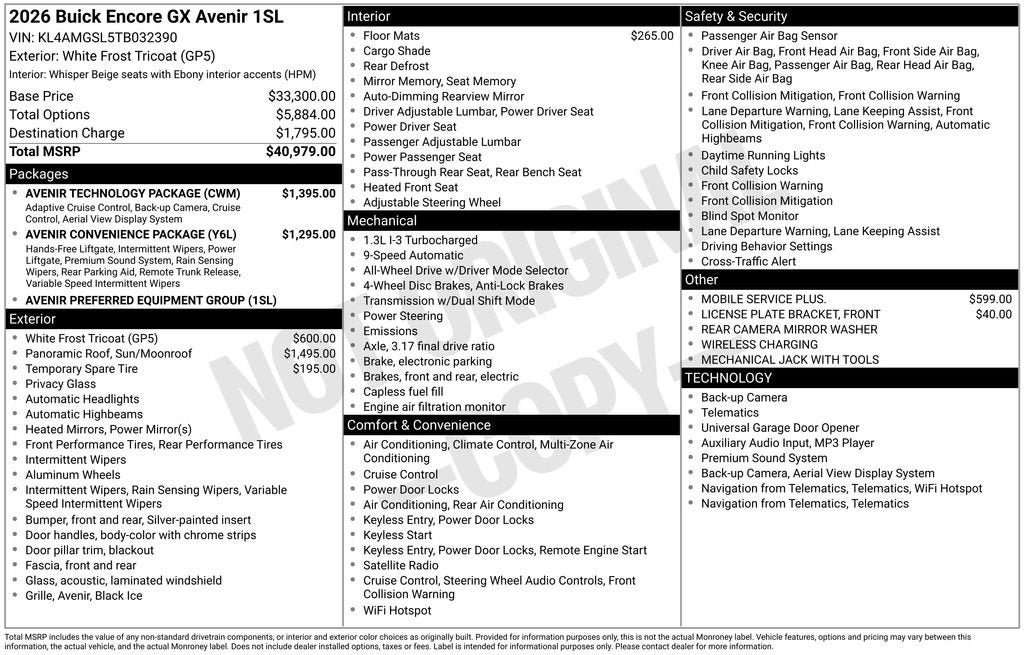 2026 Buick Encore GX Avenir