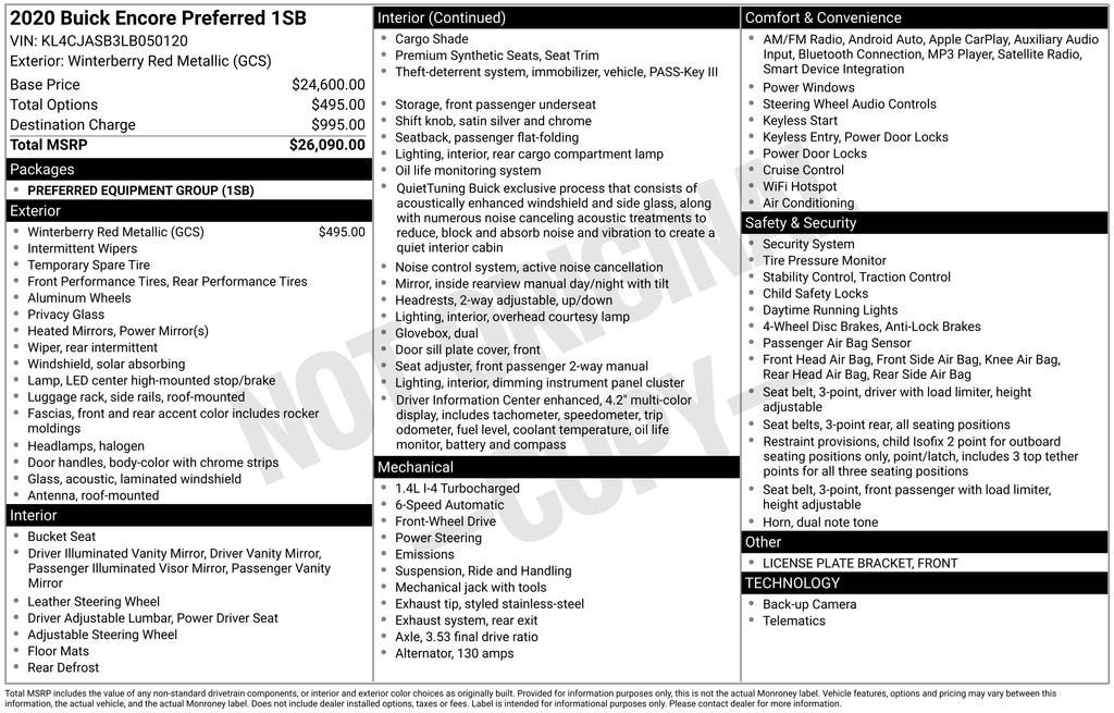 2020 Buick Encore Preferred