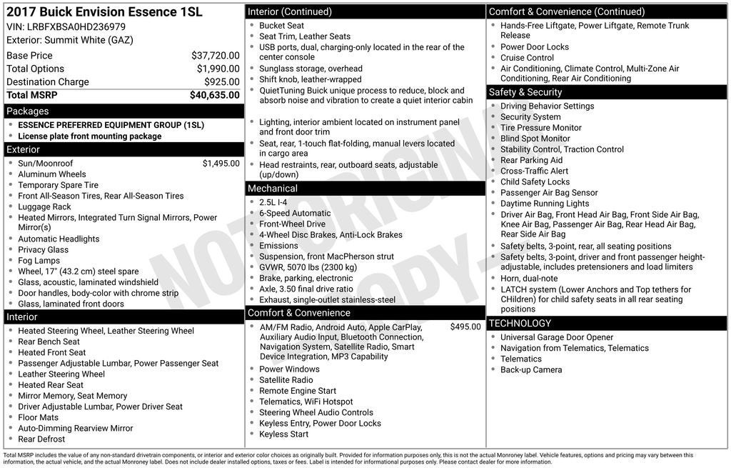 2017 Buick Envision Essence